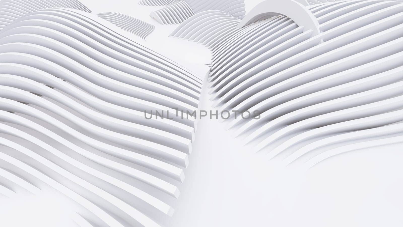 Abstract Curved Shapes. White Circular Background.  by teerawit