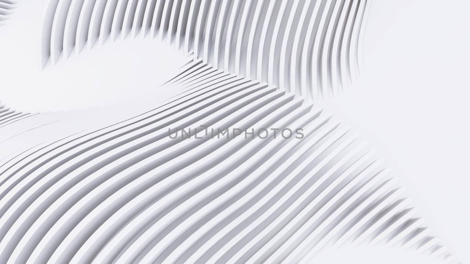 Abstract Curved Shapes. White Circular Background. Abstract background. 3d illustration