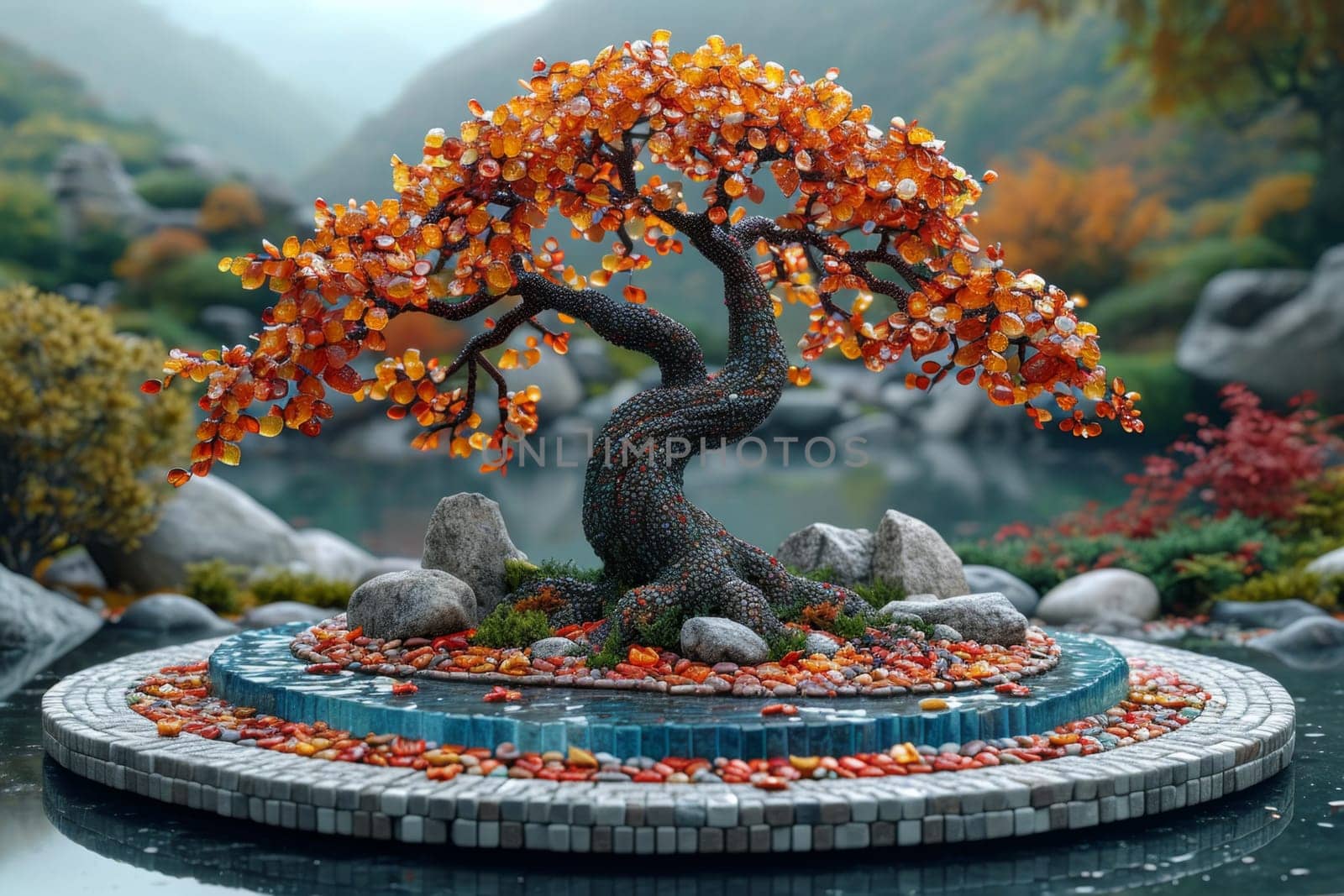 A layout of a beautiful autumn tree for your background by Lobachad