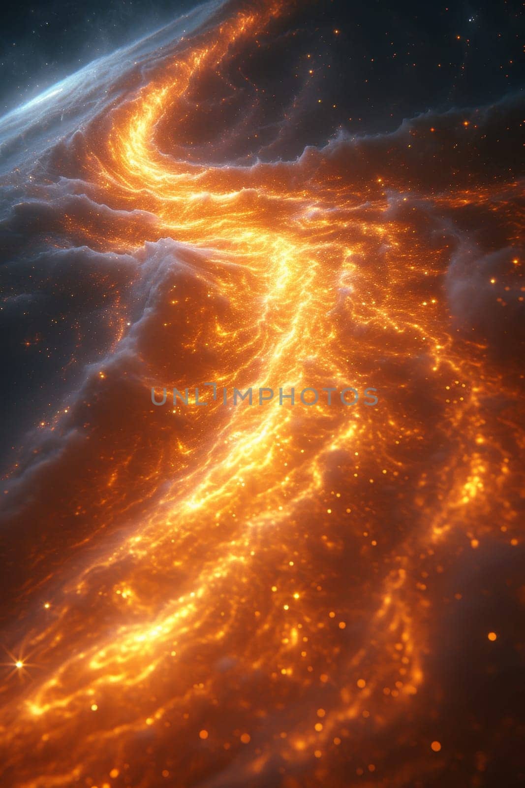 an abstract fantasy lightning bolt . 3d illustration by Lobachad