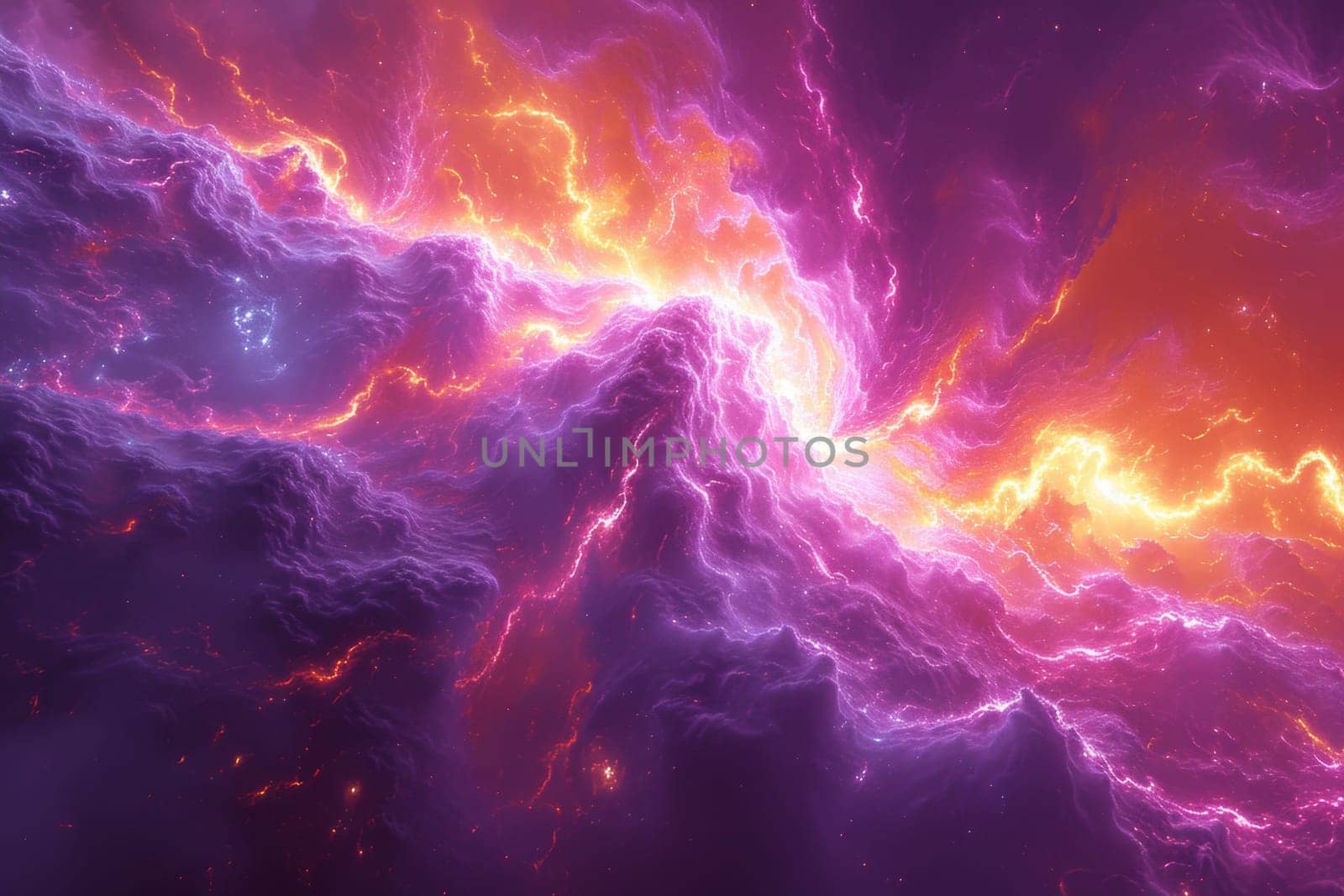 an abstract fantasy lightning bolt . 3d illustration by Lobachad