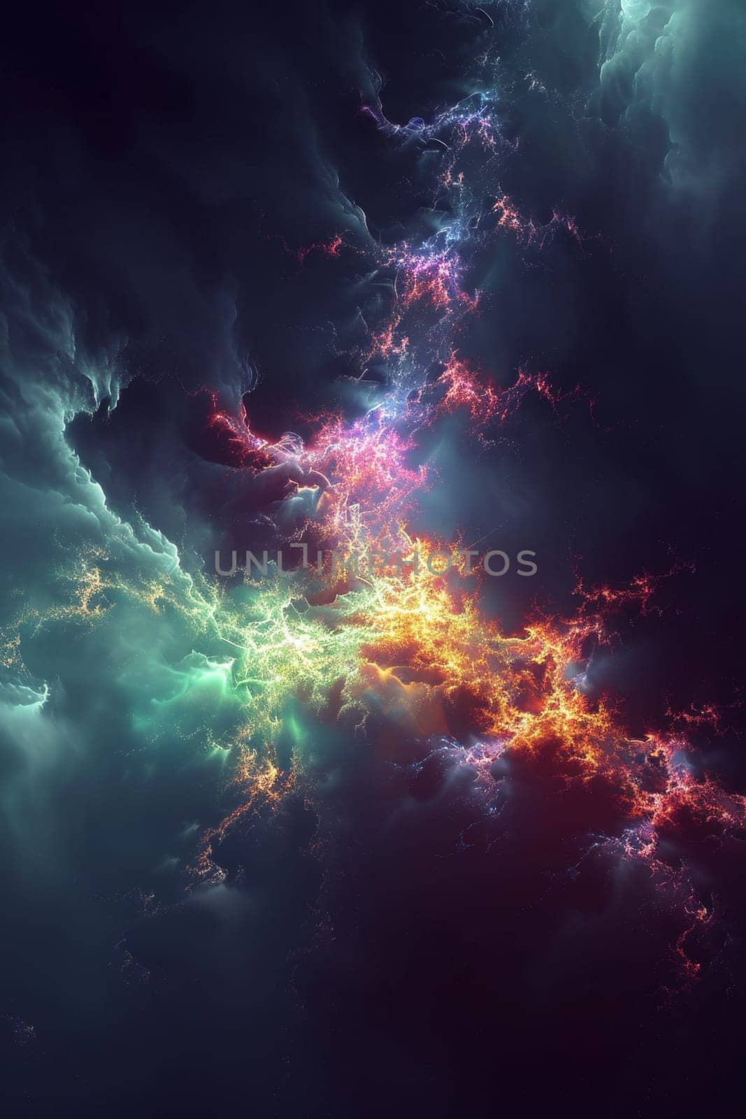 an abstract fantasy lightning bolt . 3d illustration by Lobachad