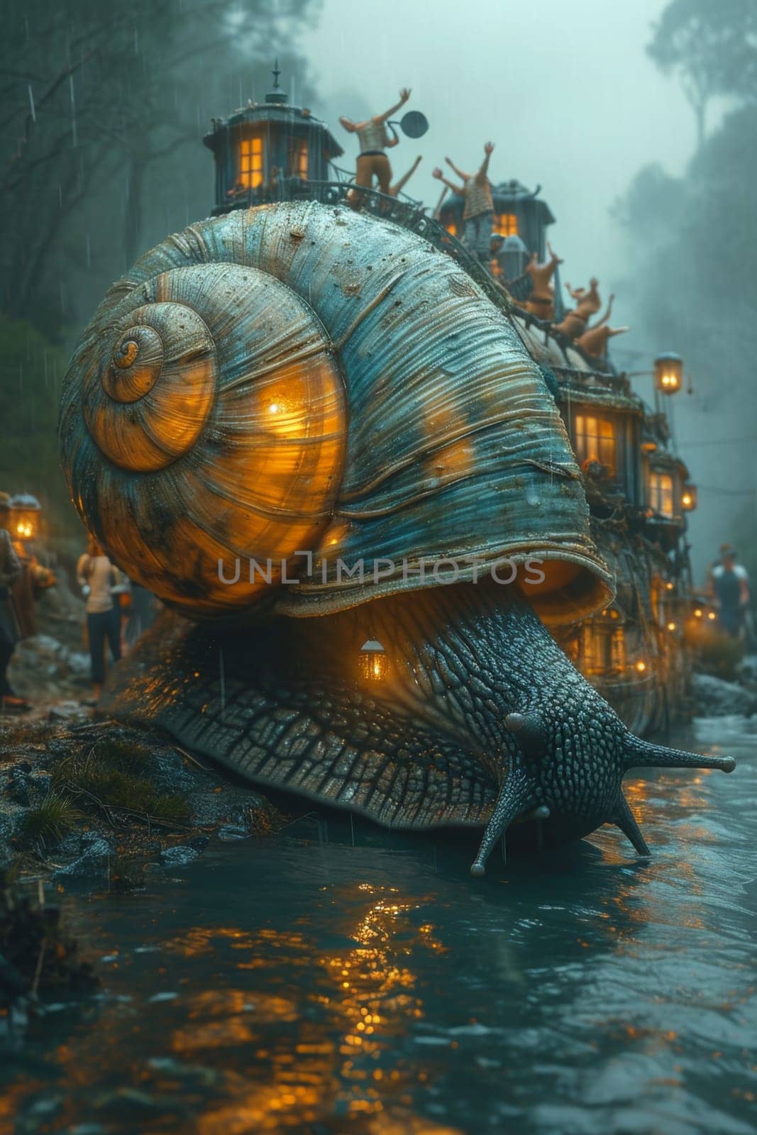 Magic Snail with a lot of little houses by Lobachad