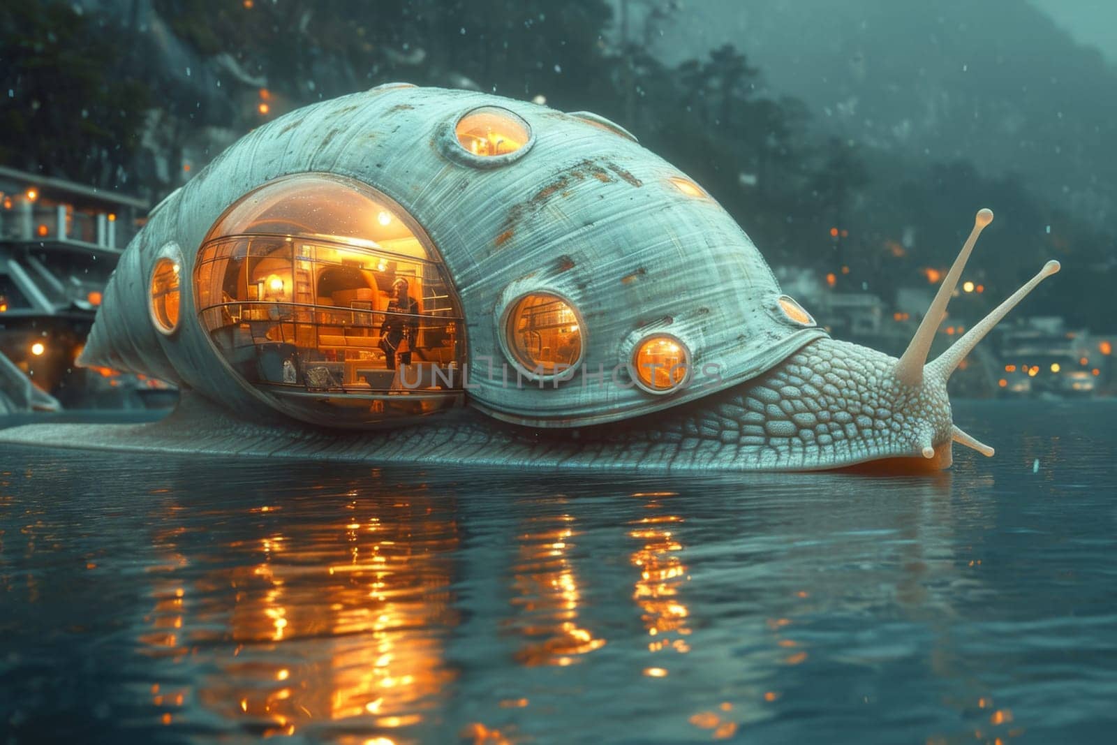 Magic Snail with a lot of little houses