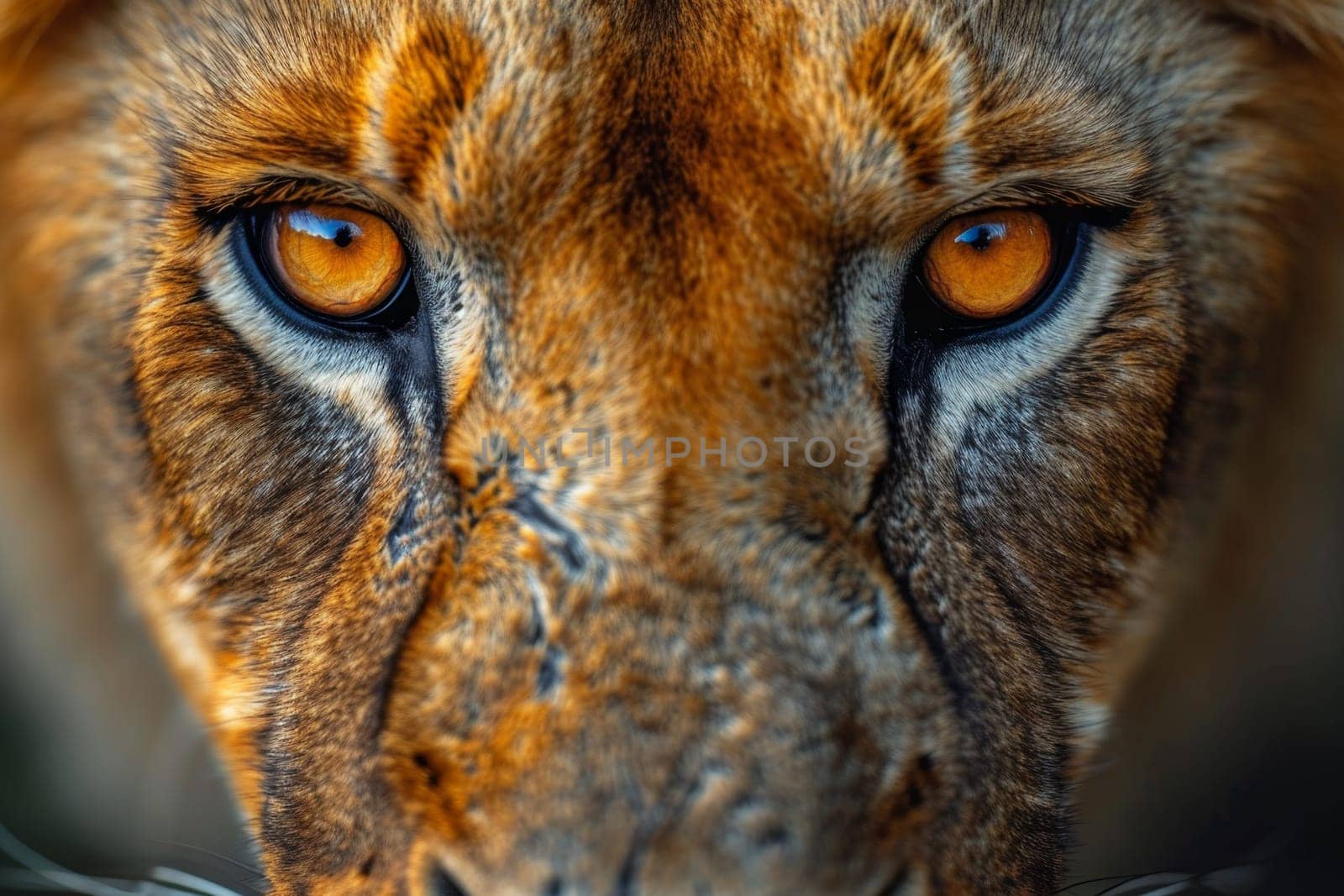 Portrait of a lion's muzzle in close-up. The Lion's head by Lobachad