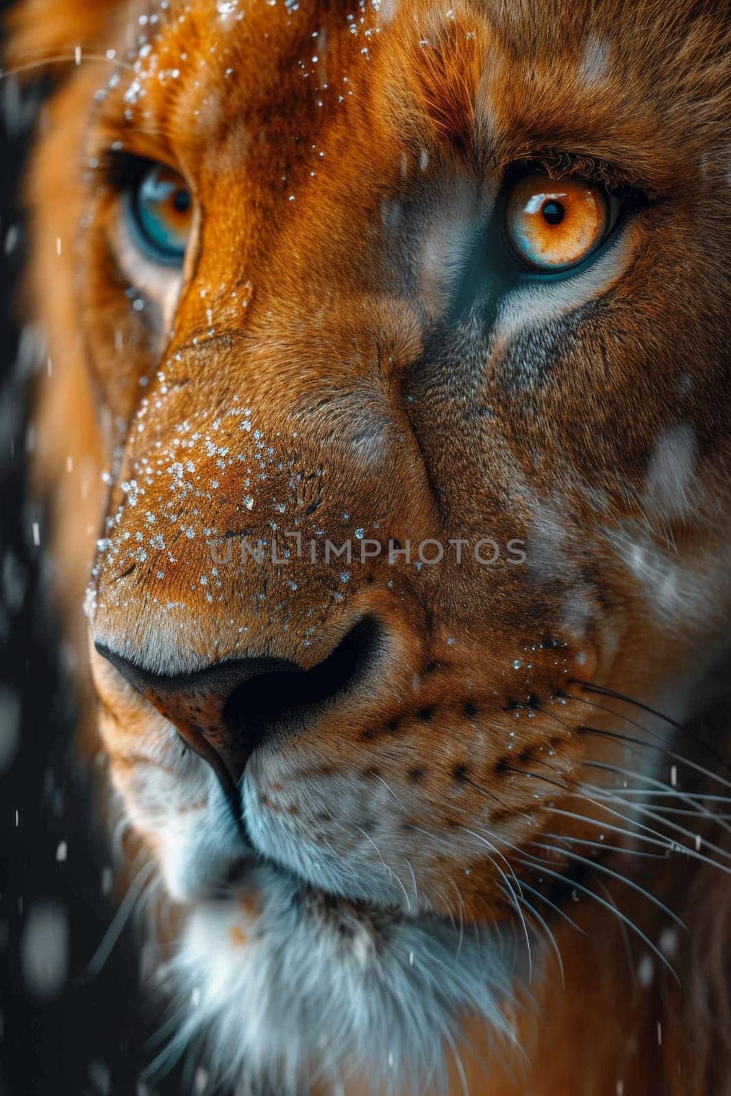 Portrait of a lion's muzzle in close-up. The Lion's head by Lobachad