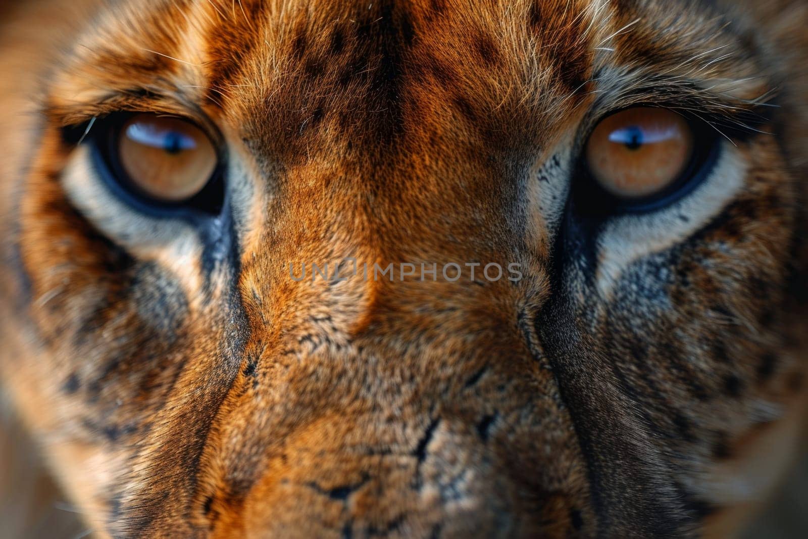Portrait of a lion's muzzle in close-up. The Lion's head by Lobachad