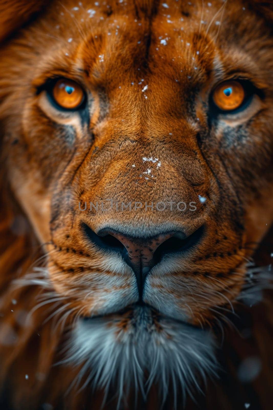 Portrait of a lion's muzzle in close-up. The Lion's head.