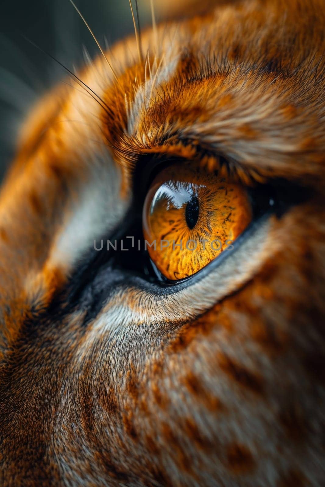 Close-up of a young lioness's face and eyes by Lobachad