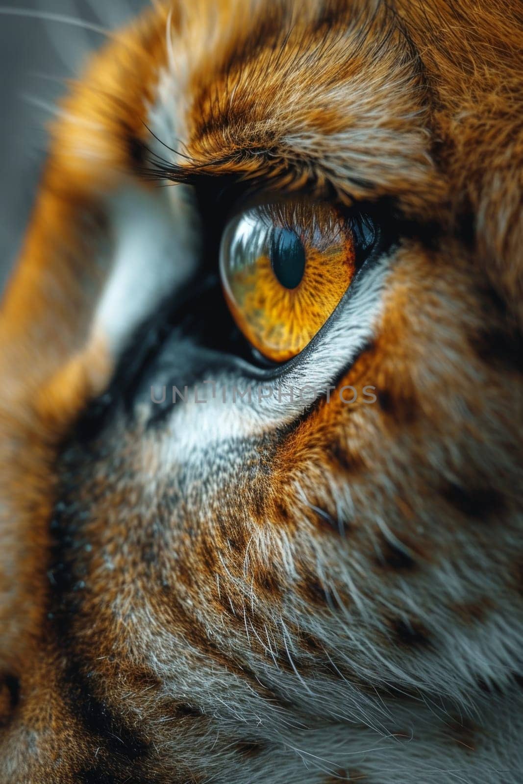 Close-up of a young lioness's face and eyes by Lobachad