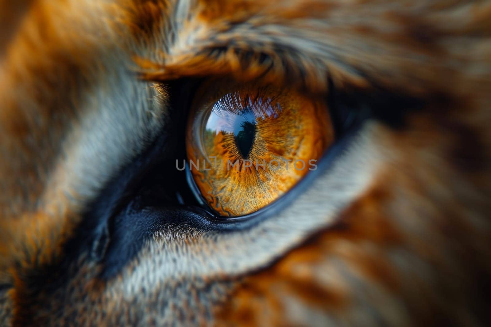 Close-up of a young lioness's face and eyes.