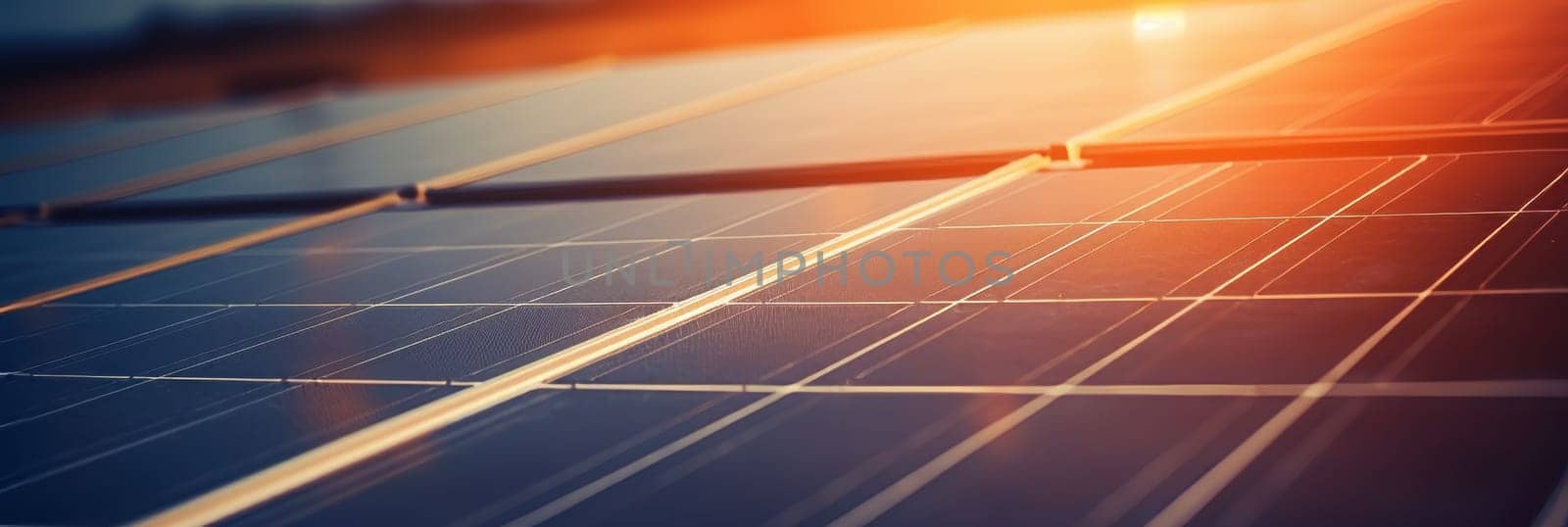 Close-up solar panels on house roof for energy saving and alternative electricity source