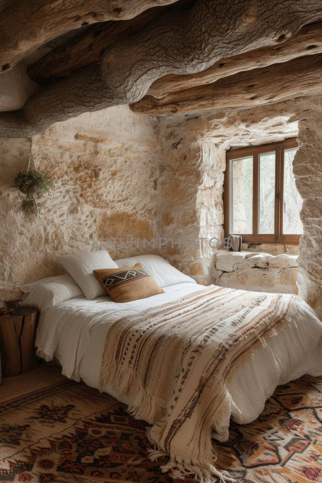 Creative interior of a bedroom in a country house by Lobachad