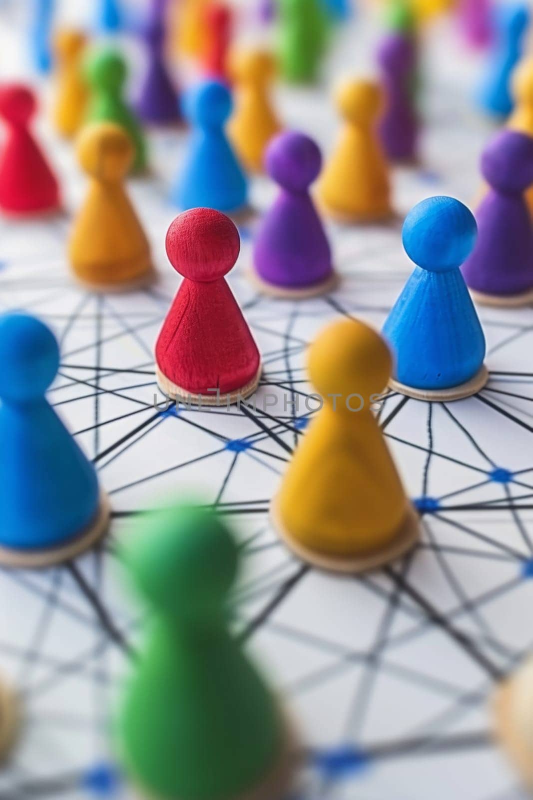 the social network community team. The concept of connections between people.