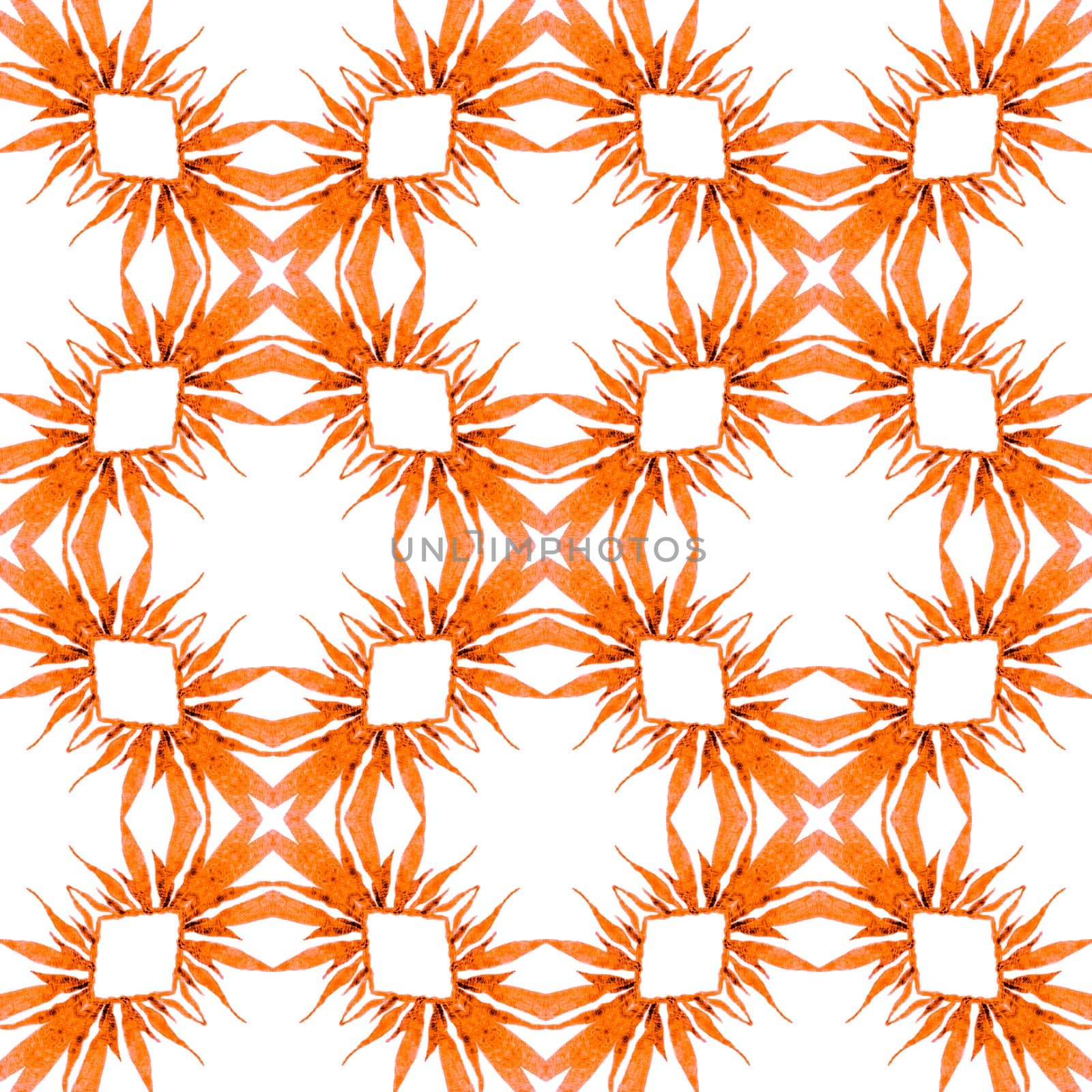 Oriental arabesque hand drawn border. Orange by beginagain