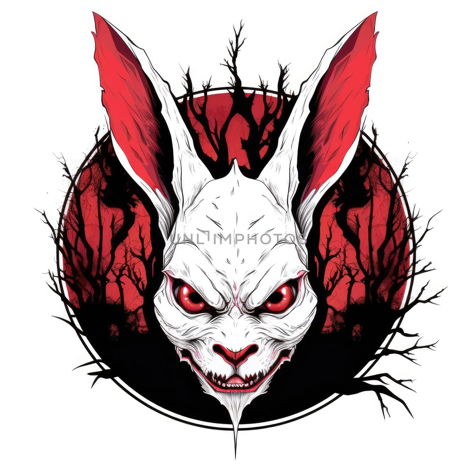 Evil rabbit. Portrait of a rabbit devil  by palinchak