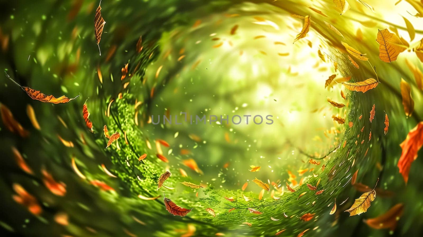 Autumn whirlwind - leaves in swirling motion by Edophoto