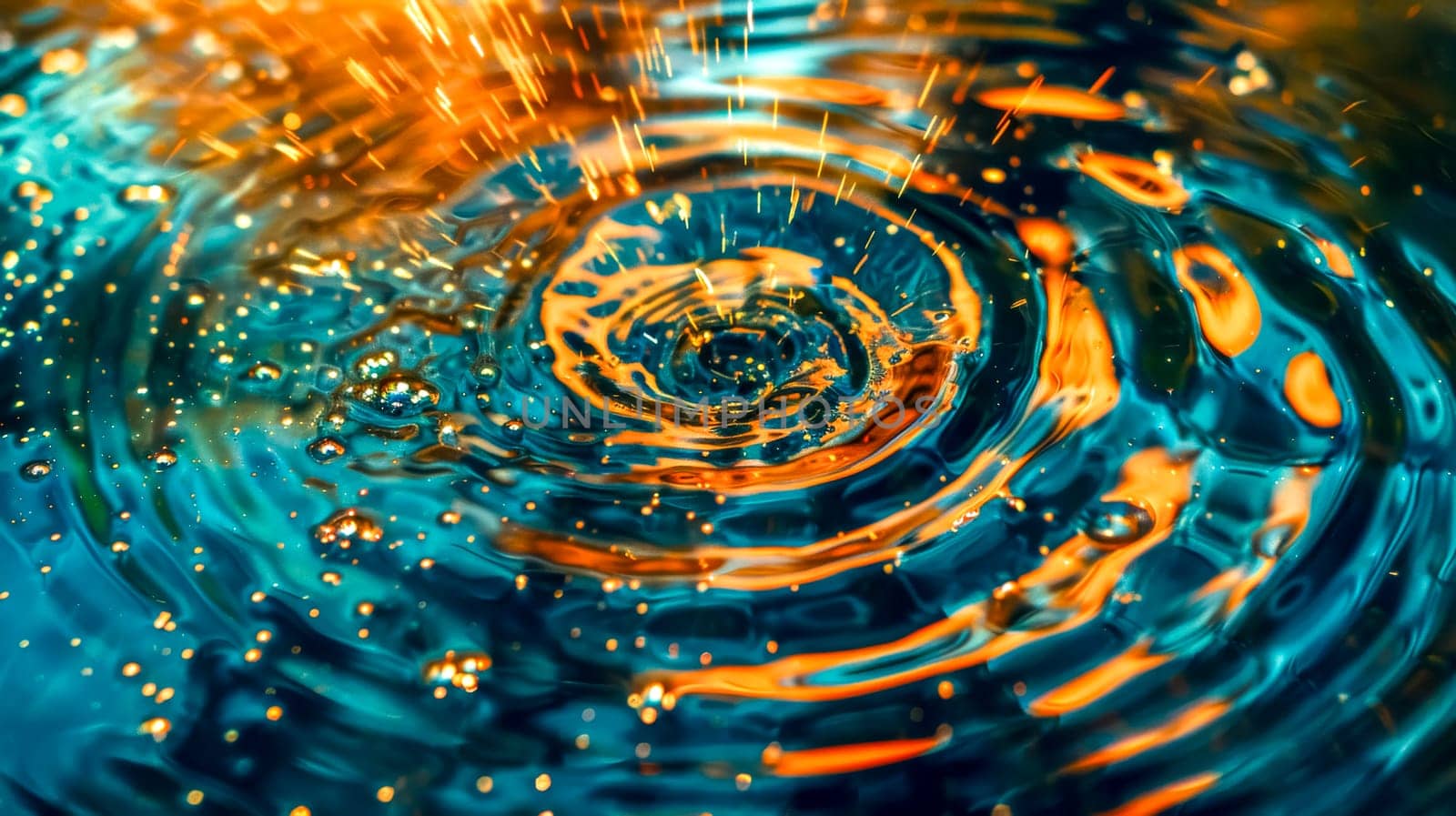 Abstract orange and blue water ripples by Edophoto