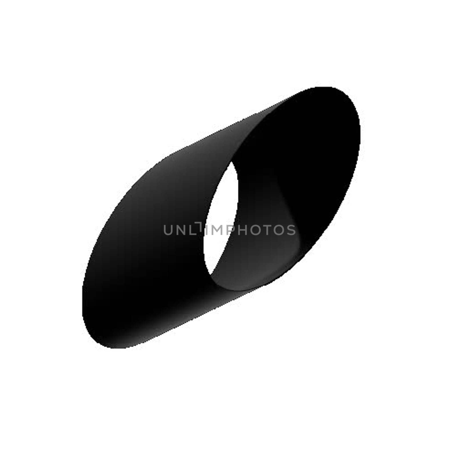 3D black oval geometrical shape illustration
