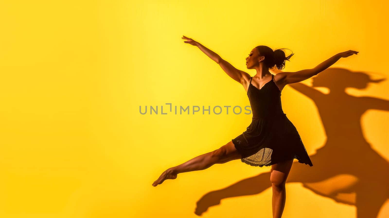 Graceful dancer against yellow background by Edophoto