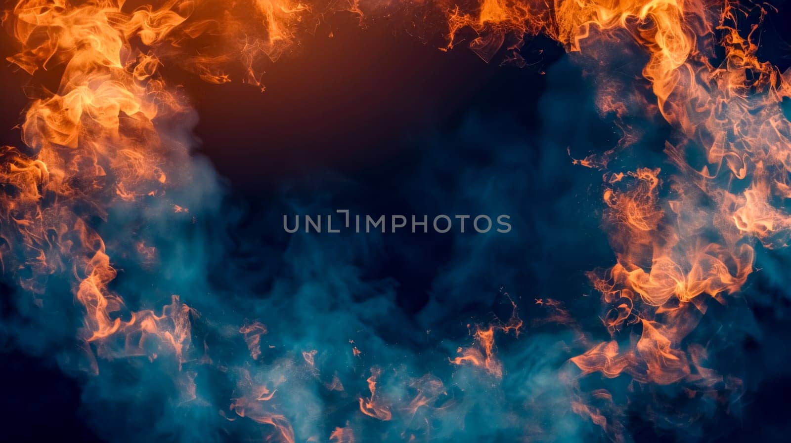 Fiery dance: abstract flame and smoke background by Edophoto