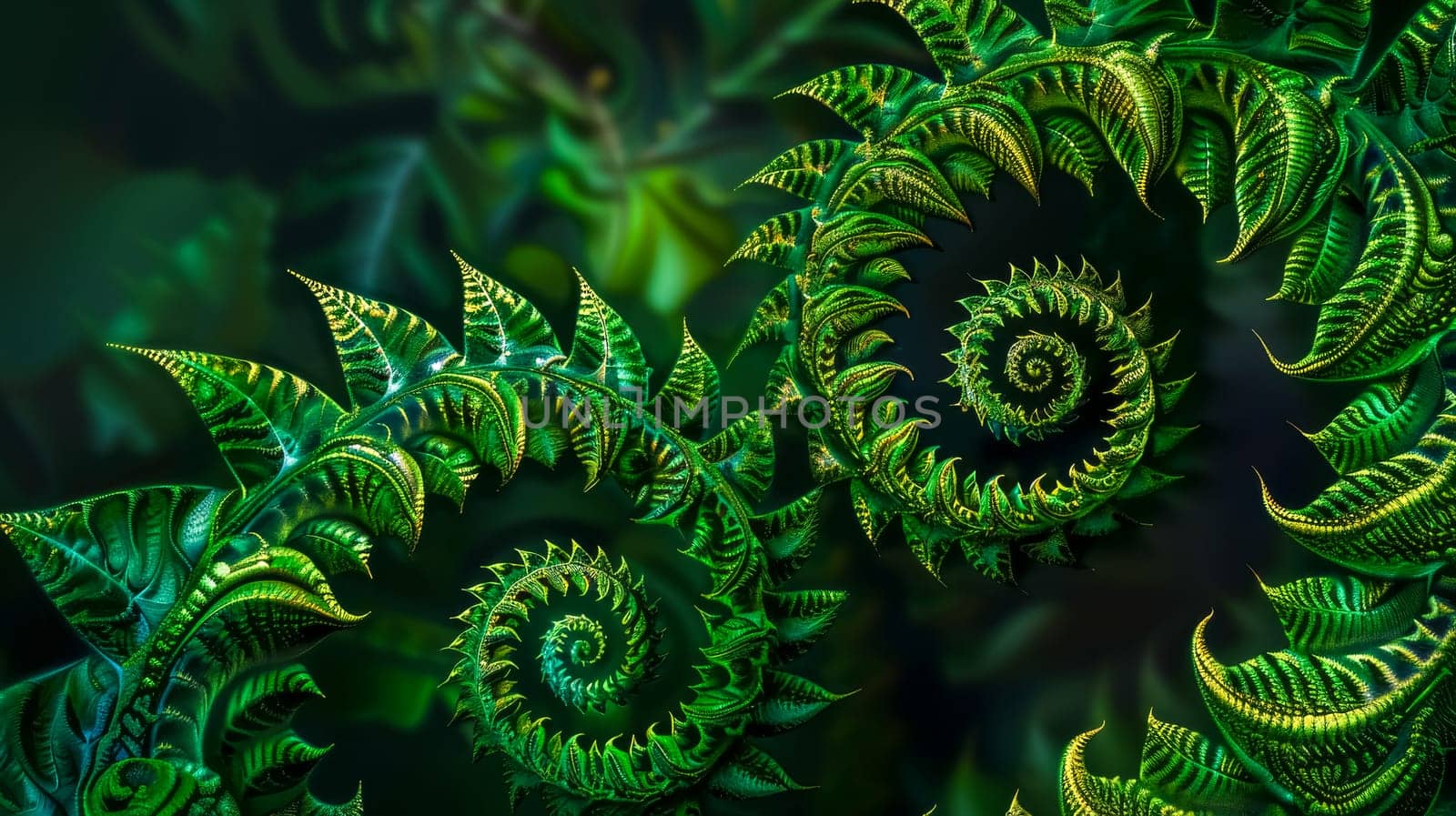 Abstract fractal artwork resembling natural ferns by Edophoto