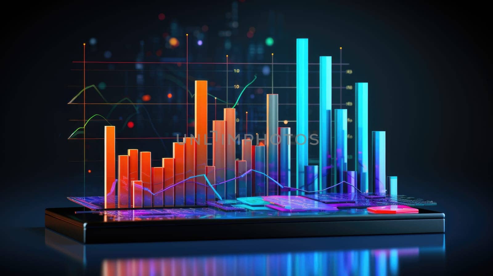 business chart financial report graph, ai