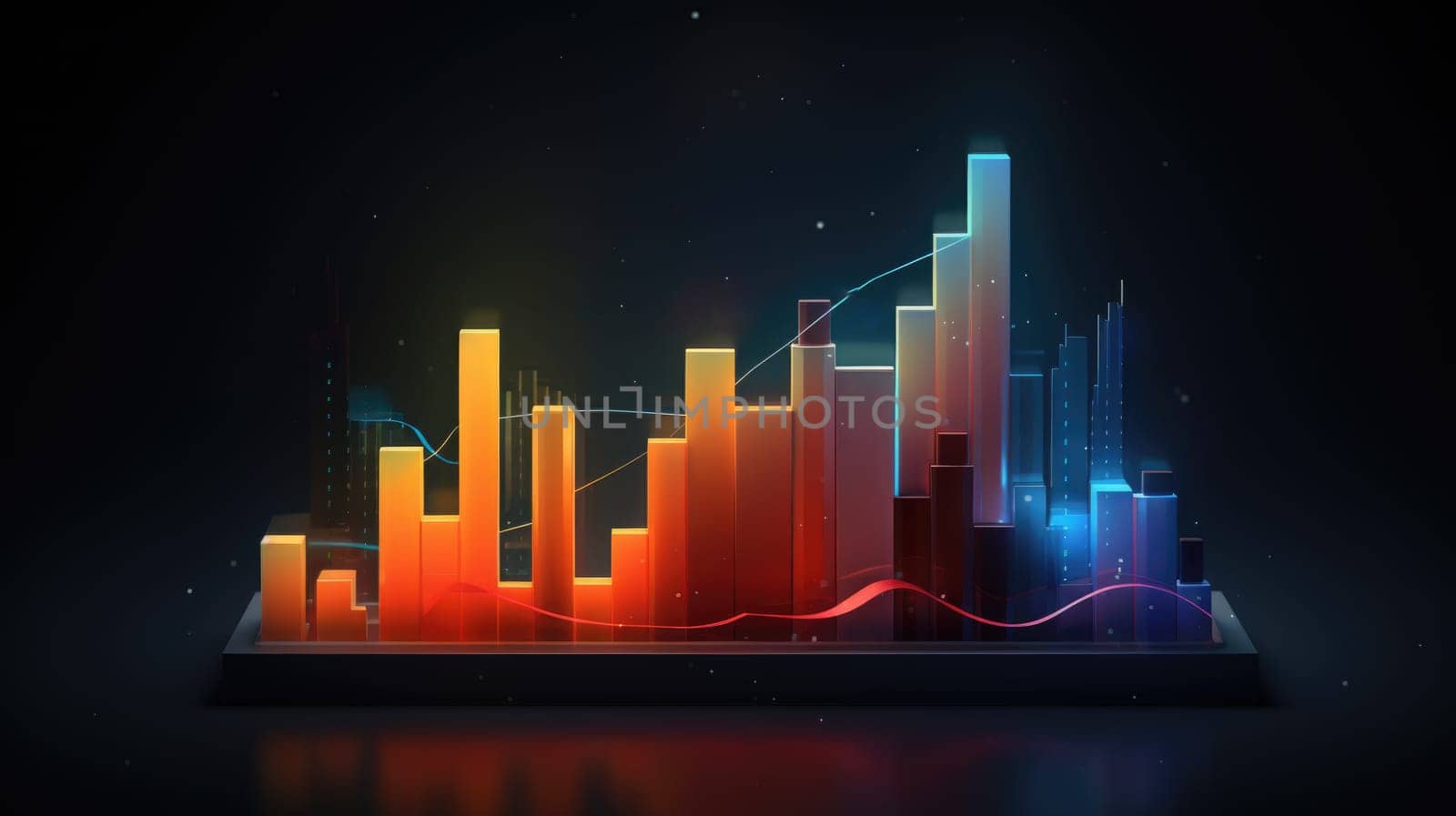 business chart financial report graph, ai