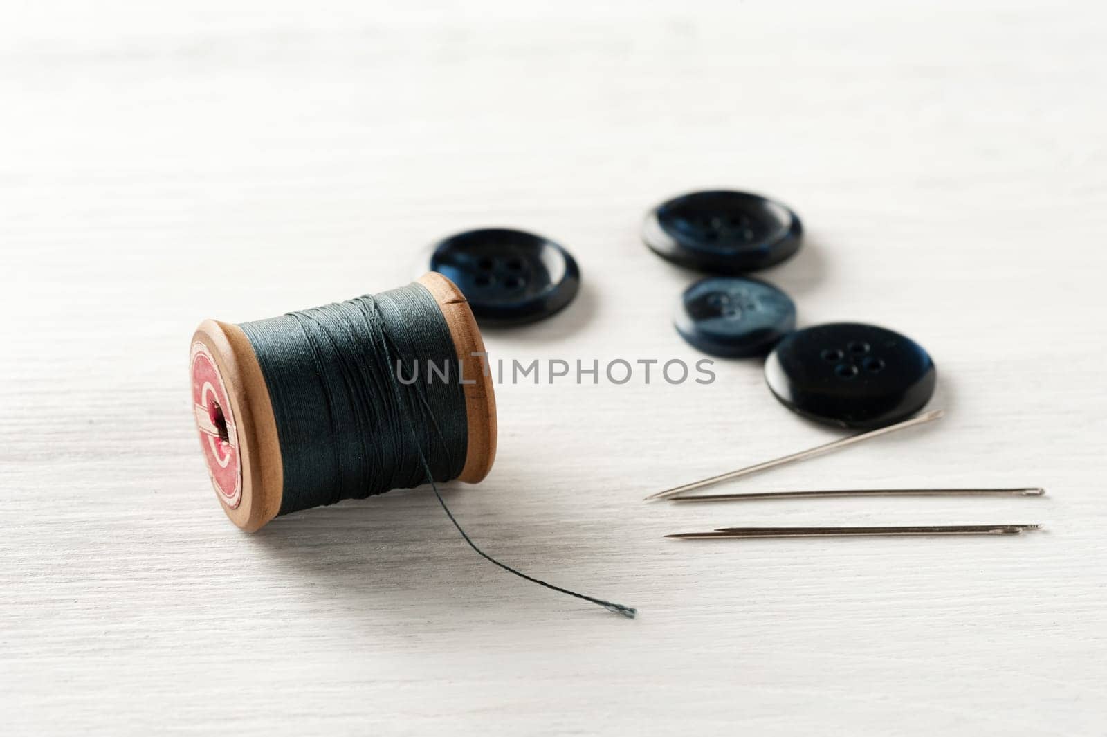 closeup thread for sewing and needlework, old reel of thread