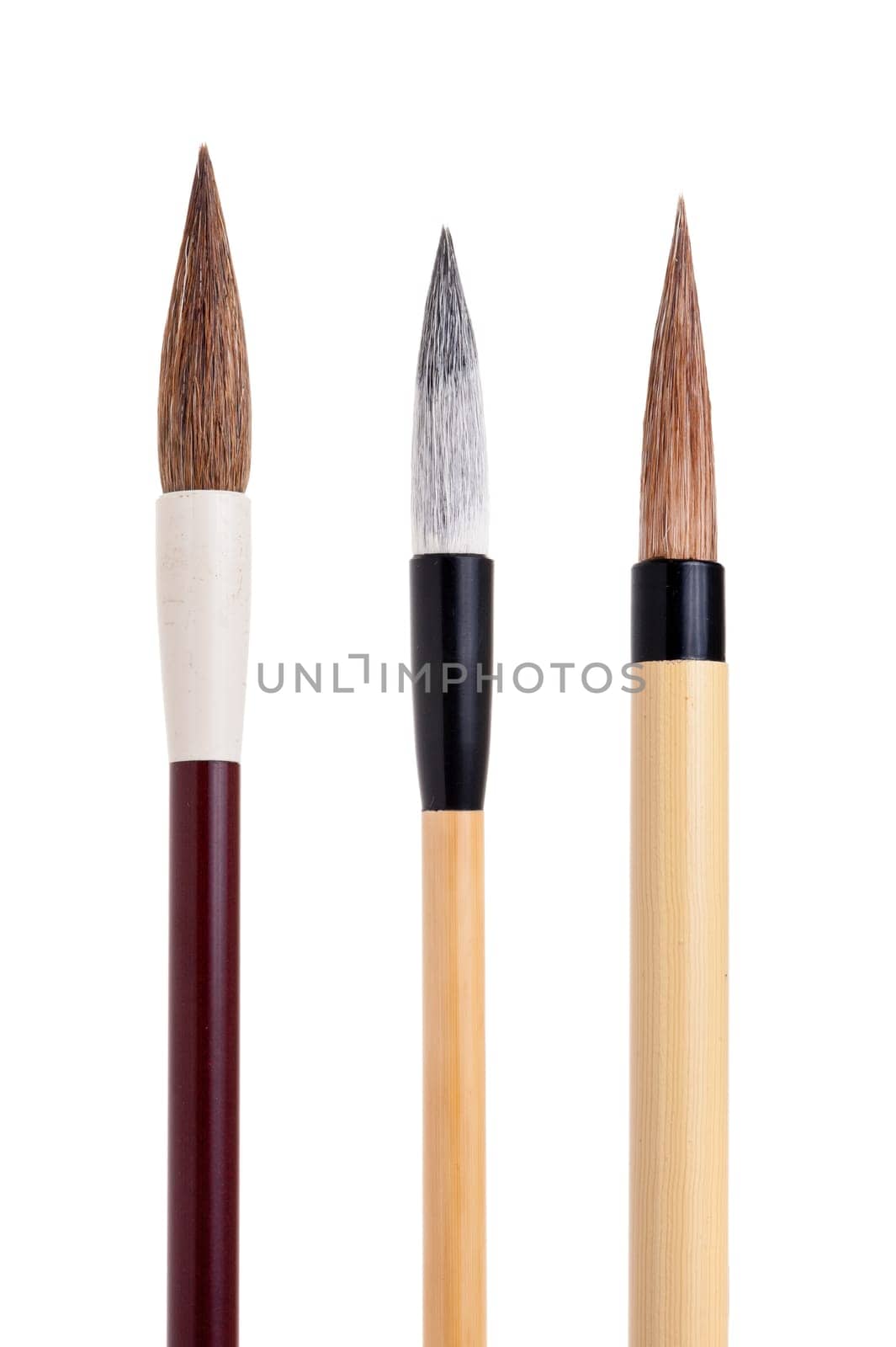 traditional writing brush isolated on white background, Japanese writing brush, Chinese writing brush