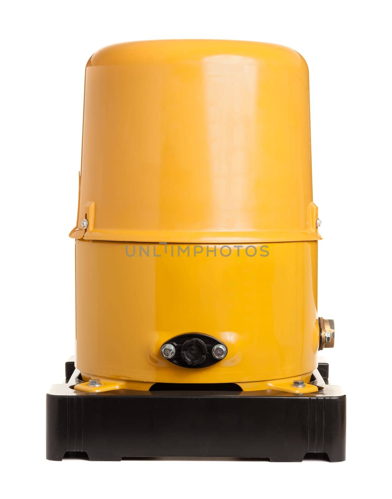 Yellow automatic water pump isolated over white background