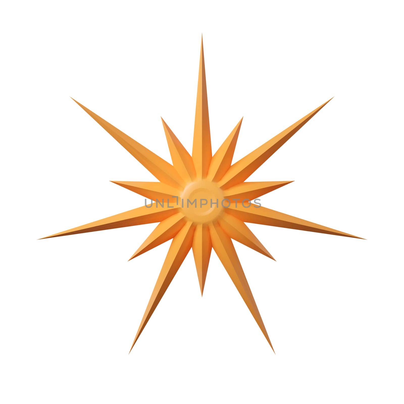 3d Christmas star icon. minimal decorative festive conical shape tree. New Year's holiday decor. 3d design element In cartoon style. Icon isolated on white background. 3d illustration.