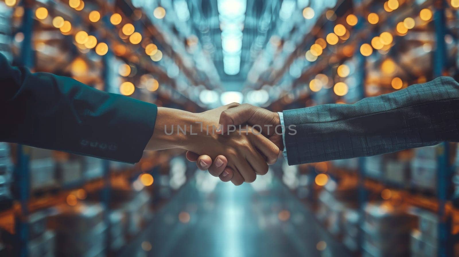 Two Business people handshake symbol of agreement and trust by itchaznong