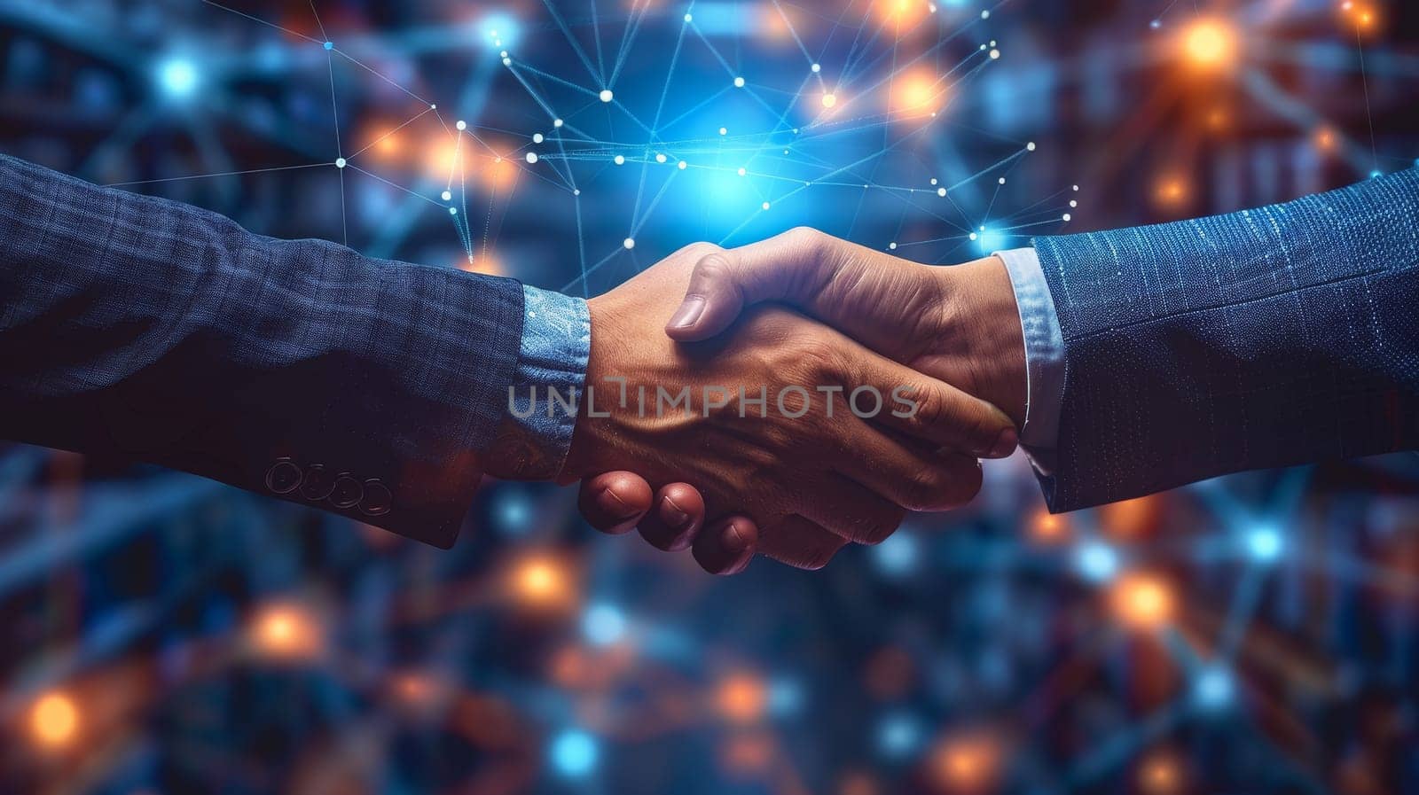 Two Business people handshake symbol of agreement and trust by itchaznong