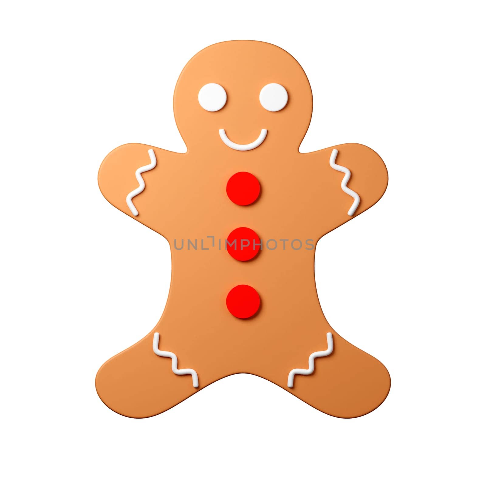3d Christmas Cookies icon. minimal decorative festive conical shape tree. New Year's holiday decor. 3d design element In cartoon style. Icon isolated on white background. 3d illustration.