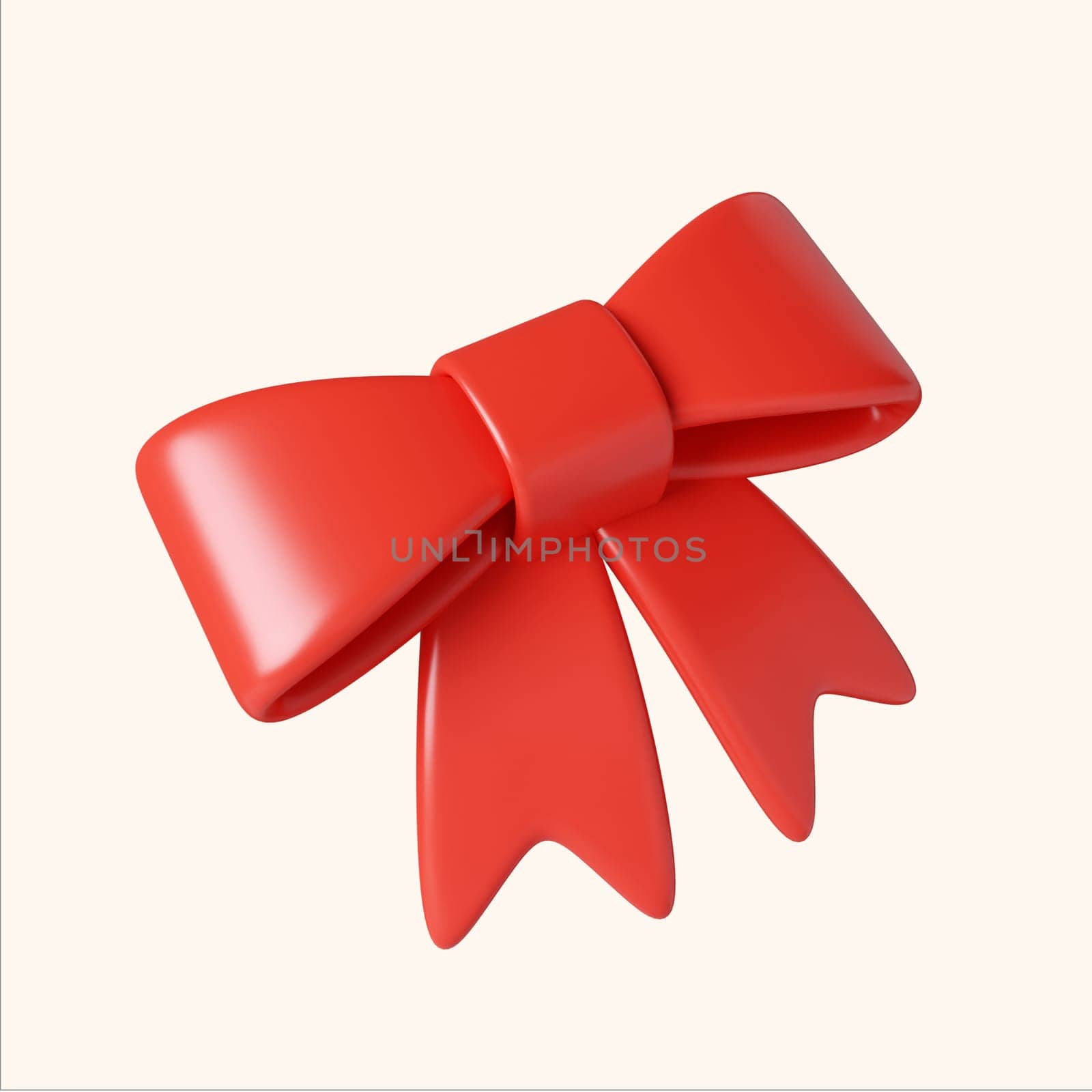3d Christmas red bow icon. minimal decorative festive conical shape tree. New Year's holiday decor. 3d design element In cartoon style. Icon isolated on white background. 3D illustration by meepiangraphic