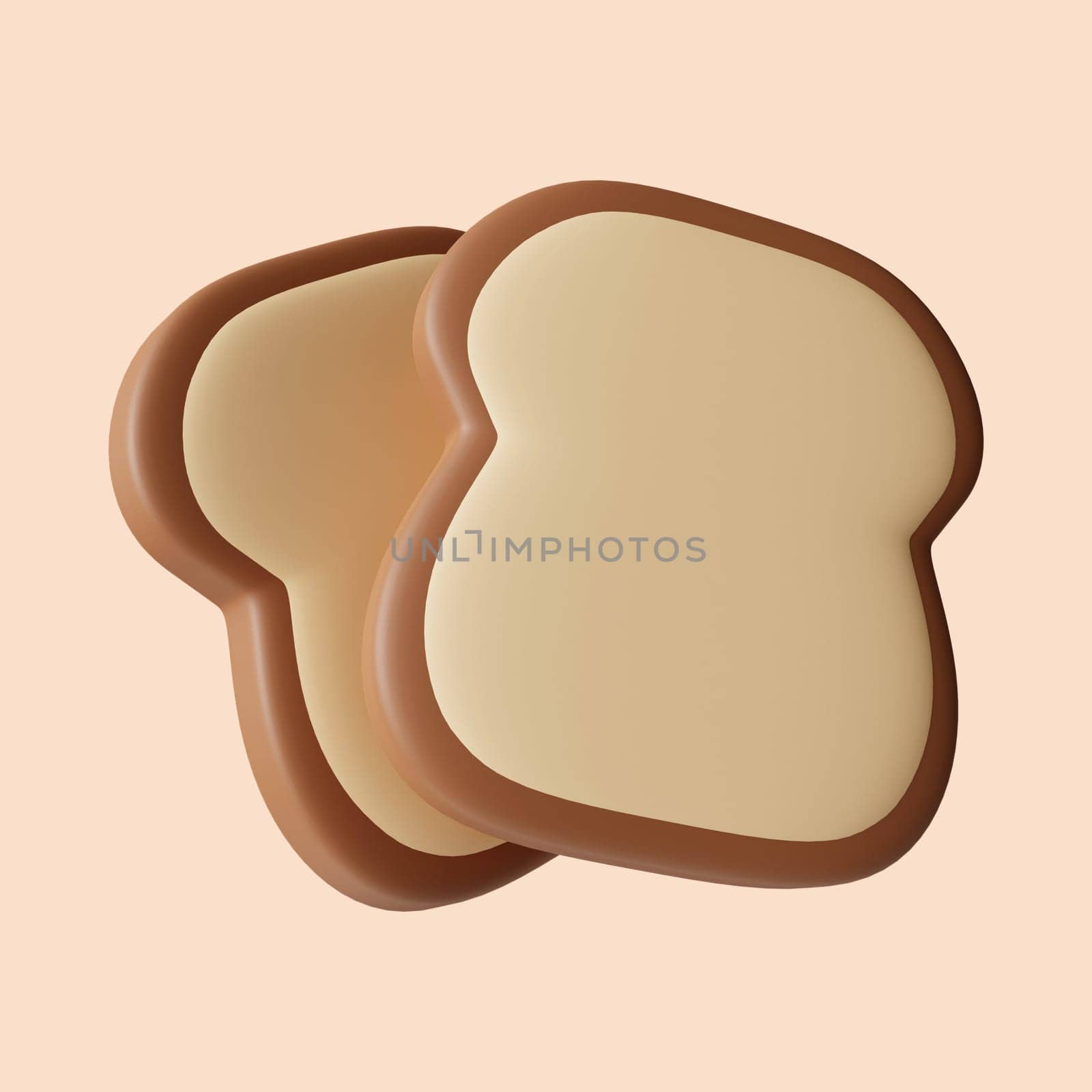 3d Autumn toast . Golden fall. Season decoration. icon isolated on gray background. 3d rendering illustration. Clipping path..