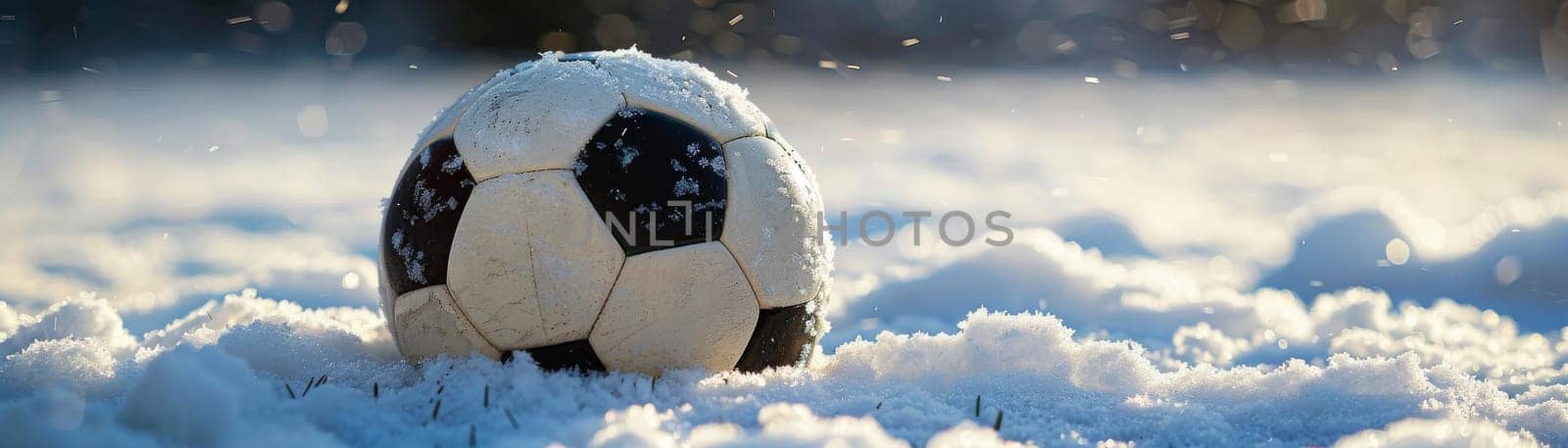 A soccer ball or football is sitting in the snow by itchaznong