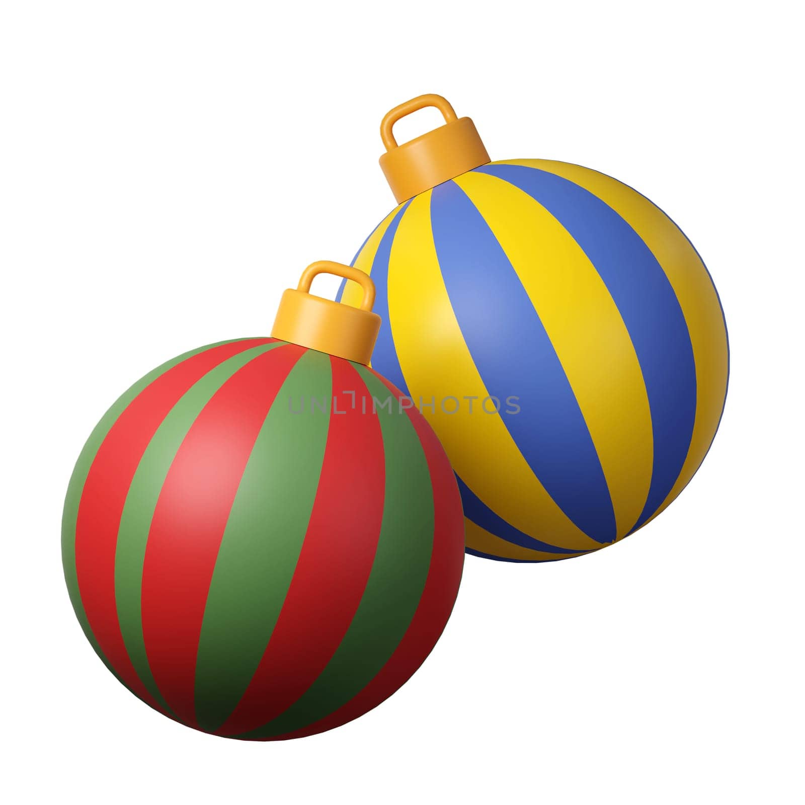 3d Christmas ball icon. minimal decorative festive conical shape tree. New Year's holiday decor. 3d design element In cartoon style. Icon isolated on white background. 3d illustration.