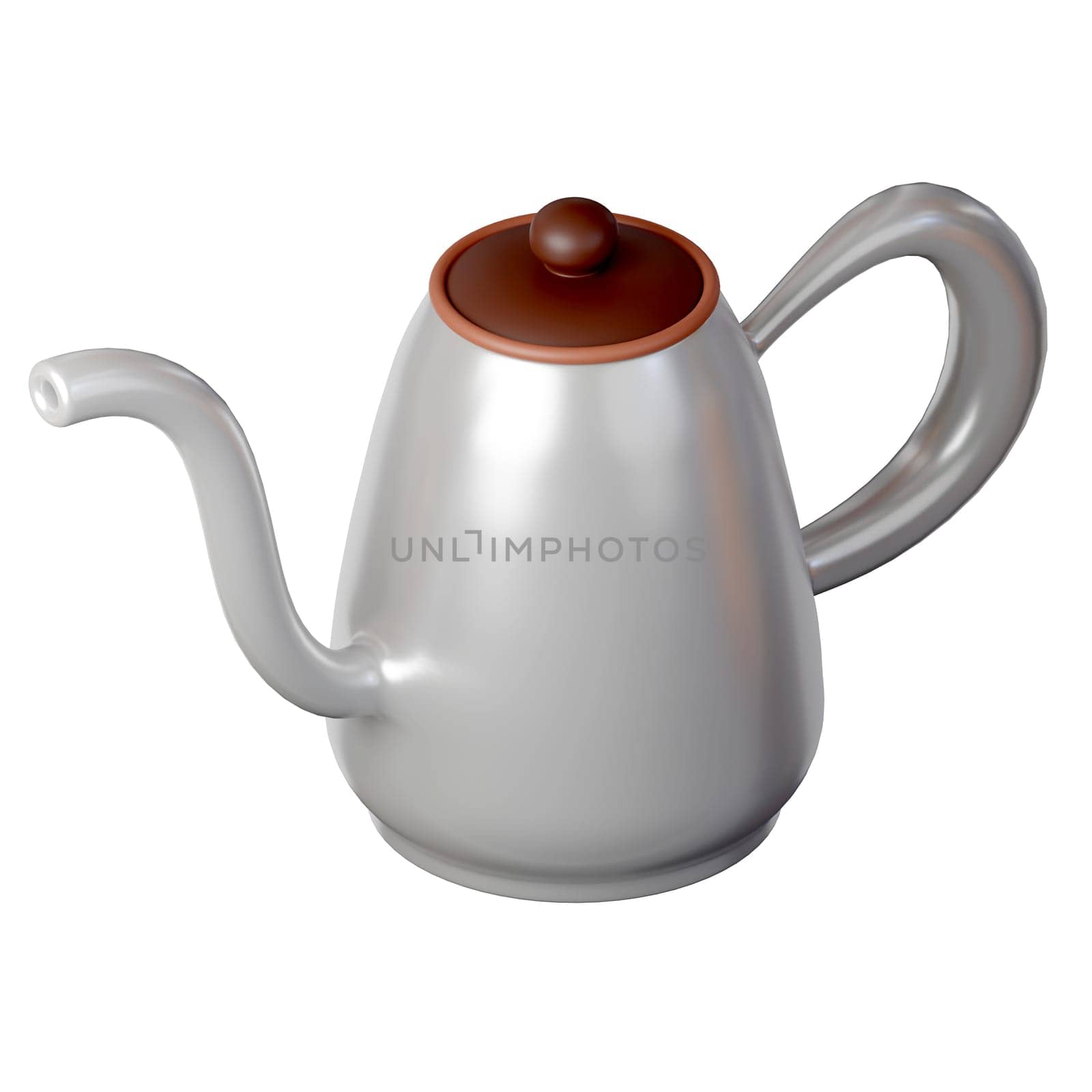 kettle , camping mug, coffee maker and isolated on white background. 3D render illustration. by meepiangraphic