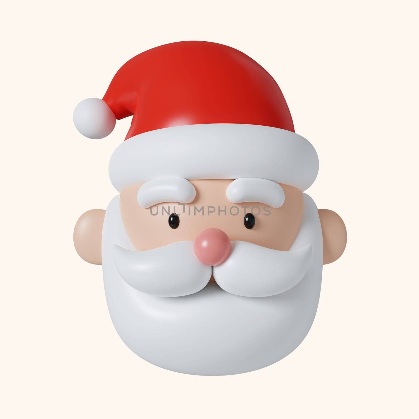 3d Christmas santa icon. minimal decorative festive conical shape tree. New Year's holiday decor. 3d design element In cartoon style. Icon isolated on white background. 3D illustration by meepiangraphic