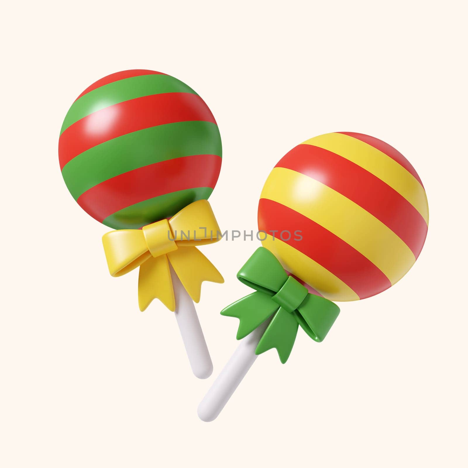 3d Christmas candy icon. minimal decorative festive conical shape tree. New Year's holiday decor. 3d design element In cartoon style. Icon isolated on white background. 3D illustration.