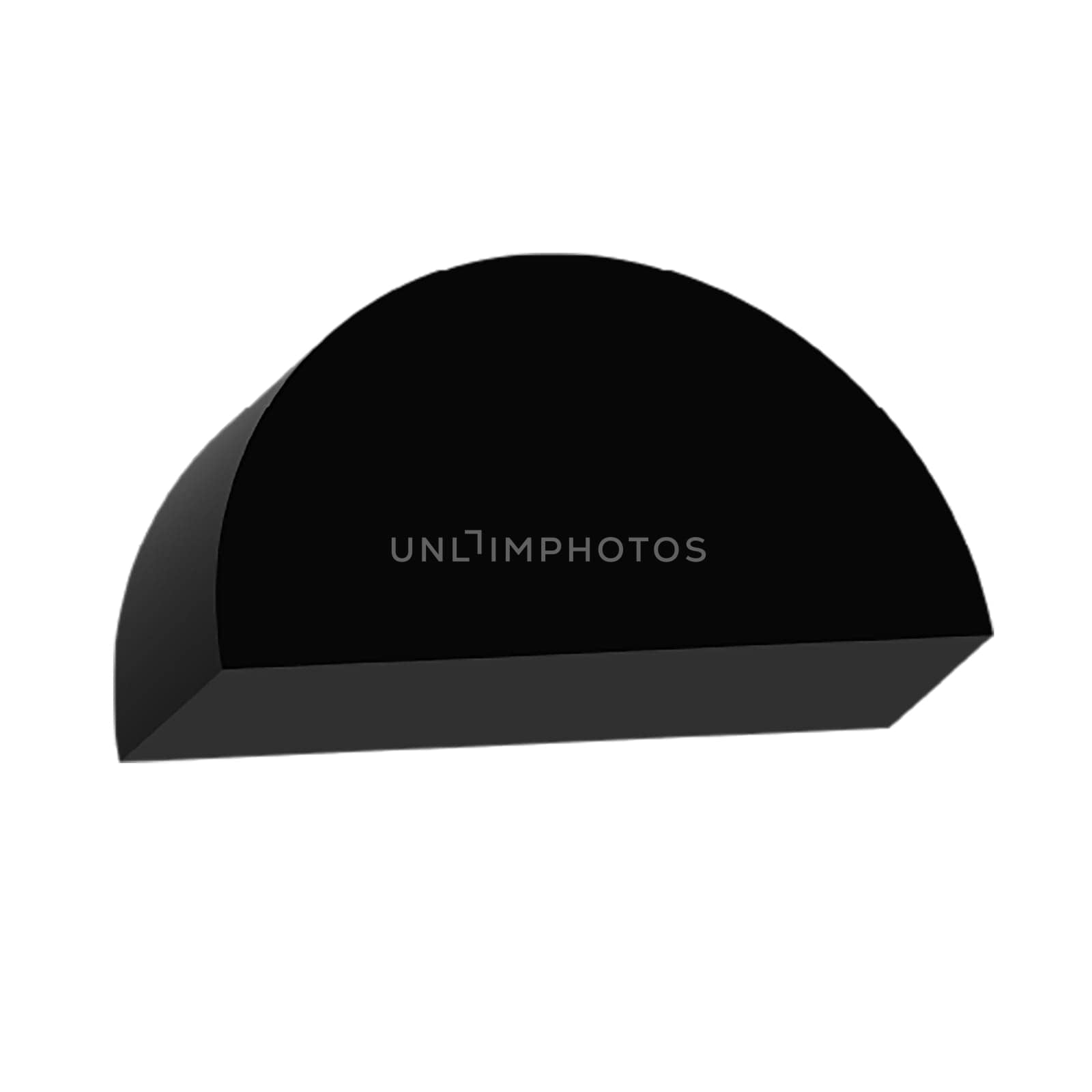 3D black geometrical abstract shape illustration