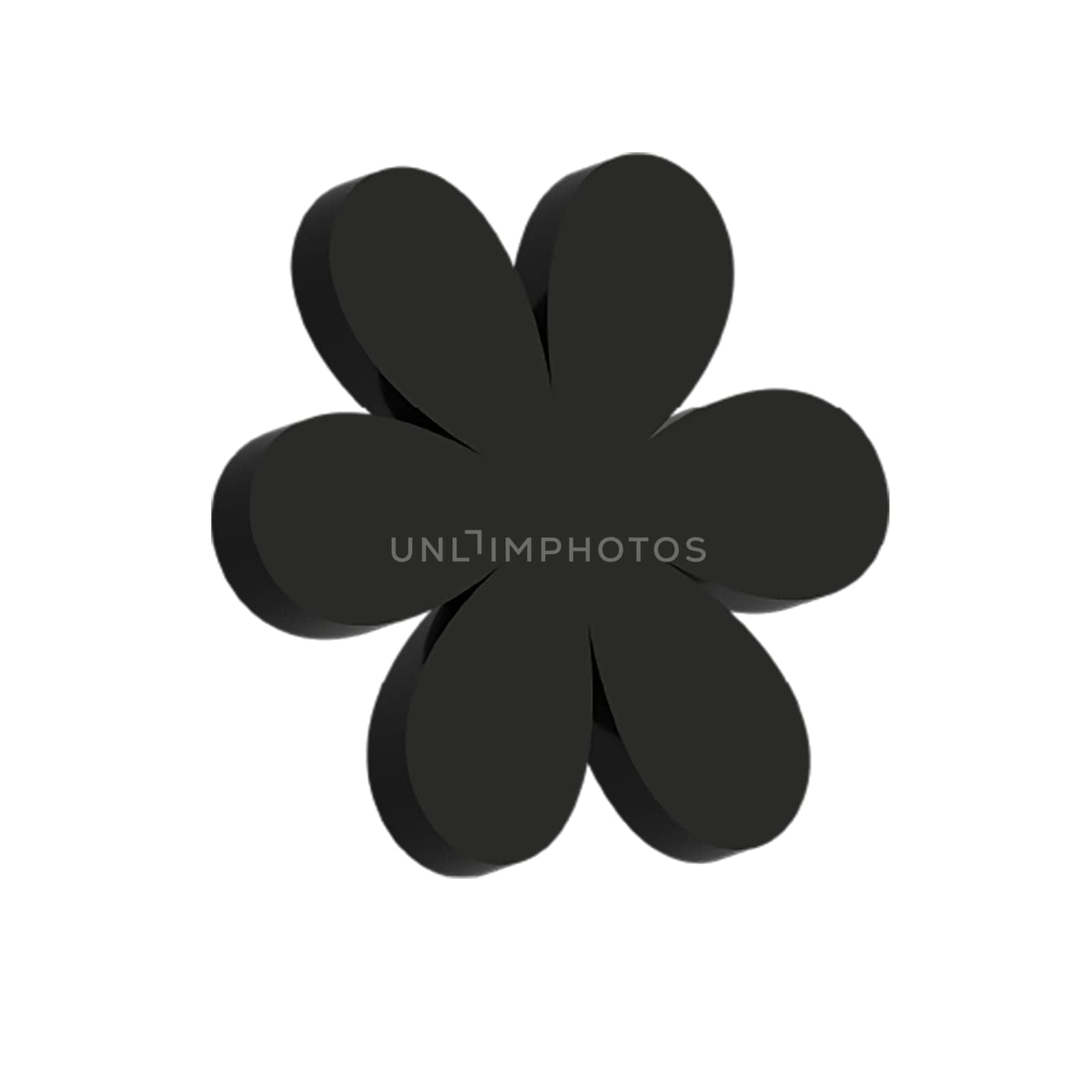 3D black flower geometrical shape illustration