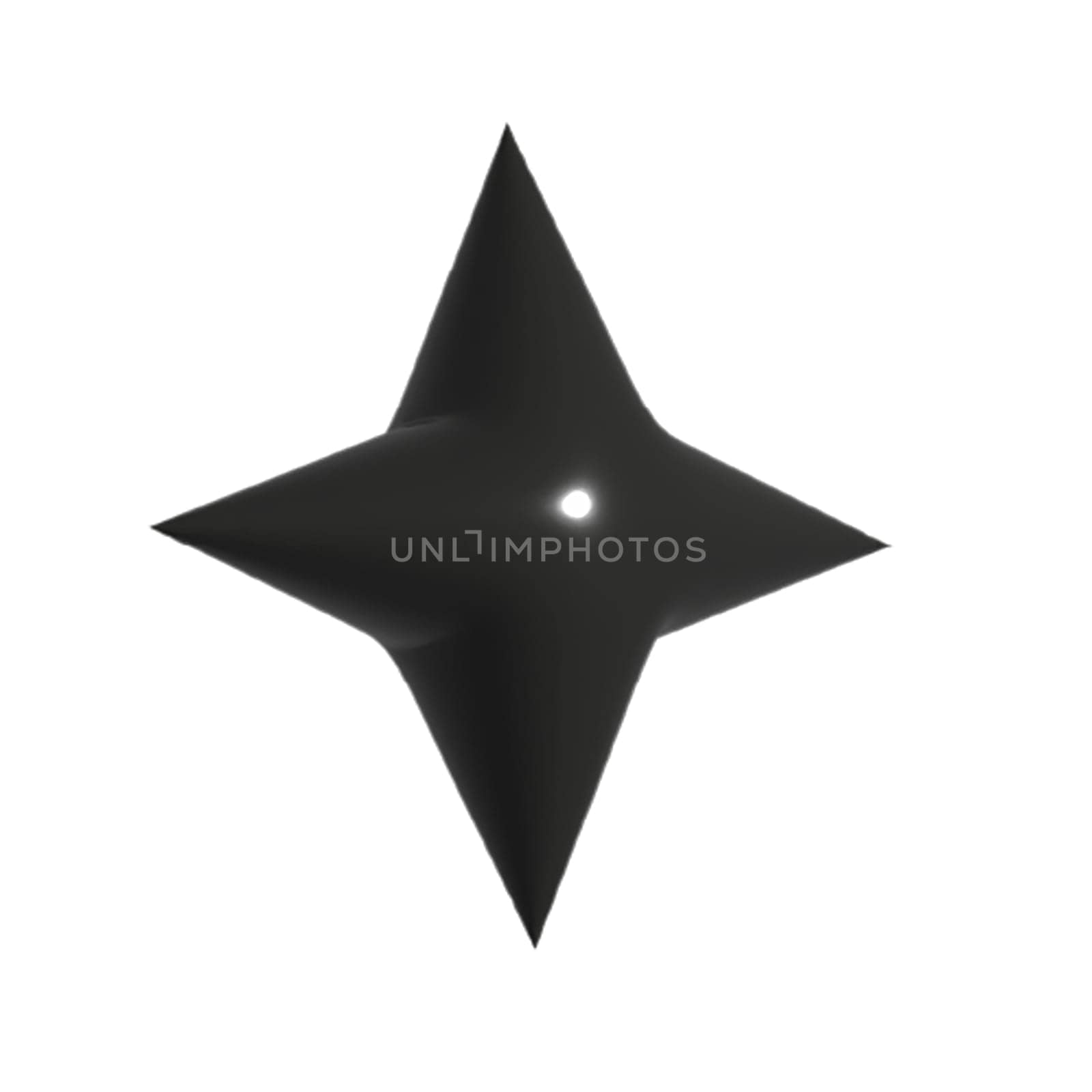 3D black geometrical star abstract shape