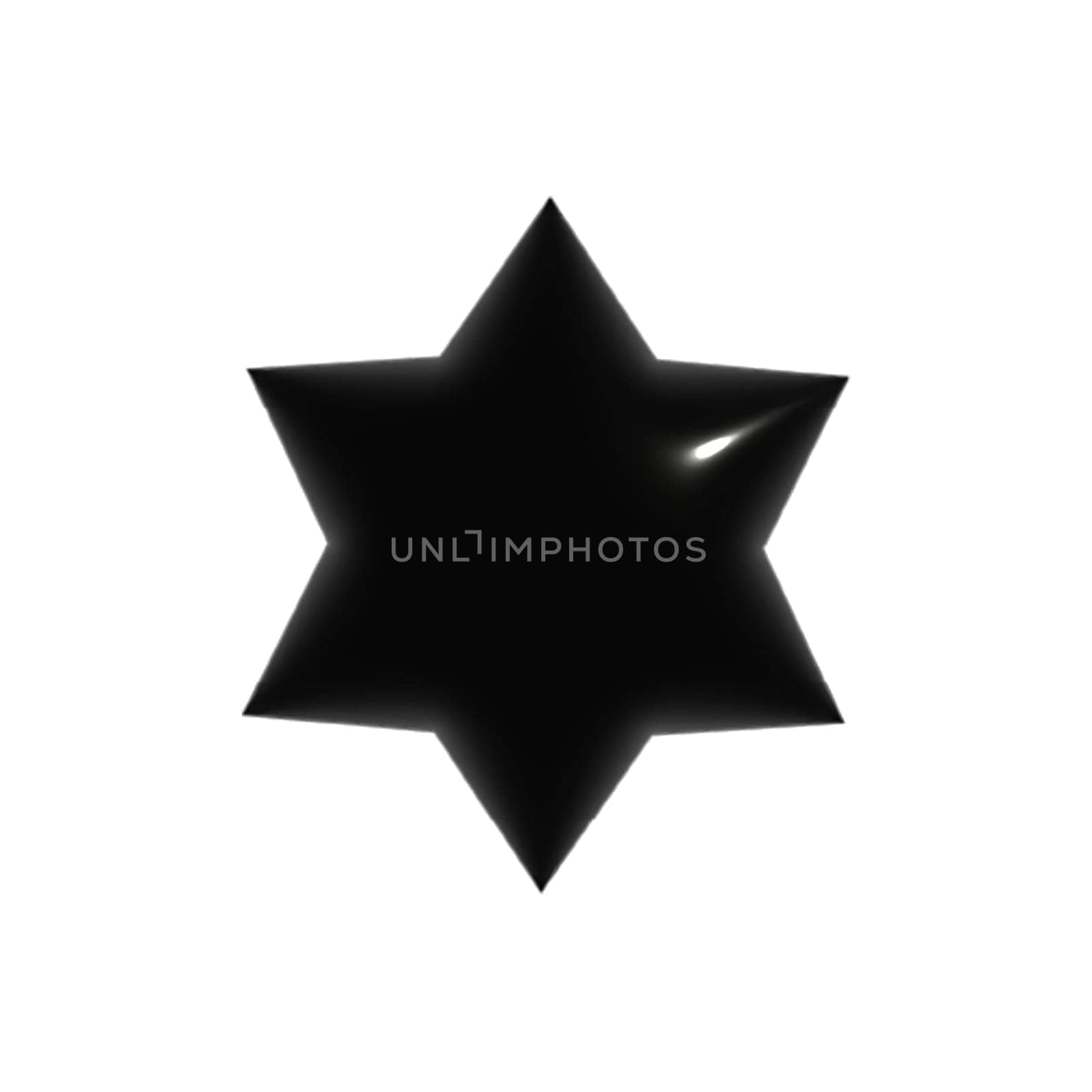 3D black geometrical star abstract shape