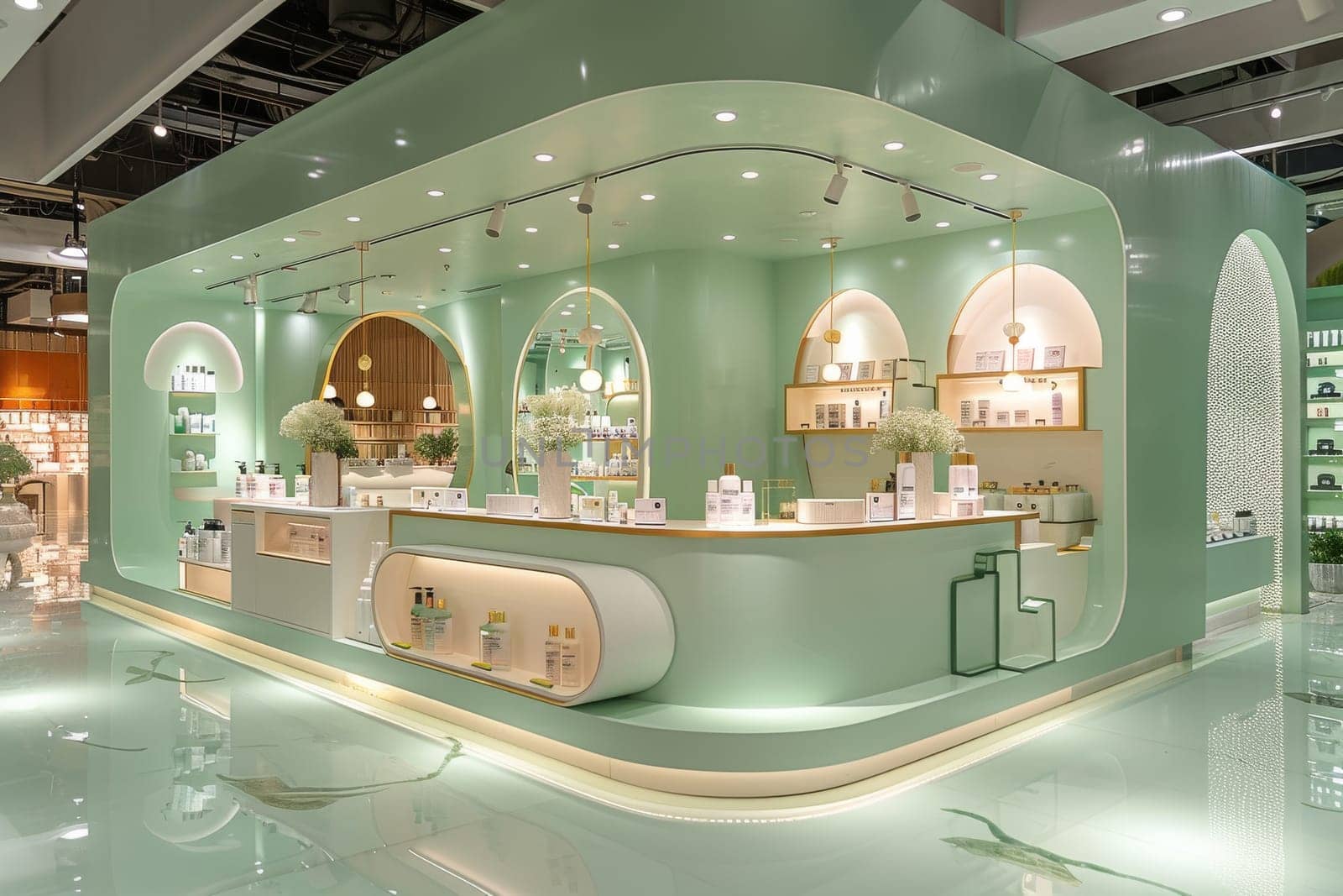 Luxury interior booth of cosmetic product by itchaznong