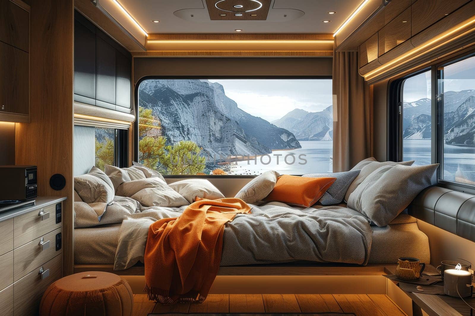 luxury bedroom of camper van. camping concept by itchaznong