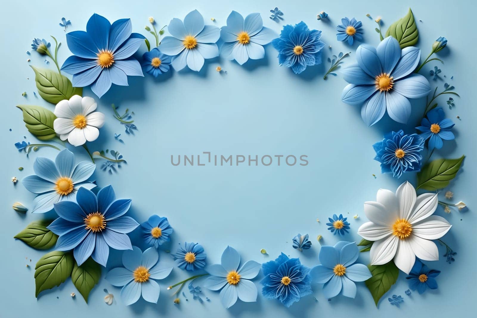 beautiful abstract background with bright flowers. AI generated image.