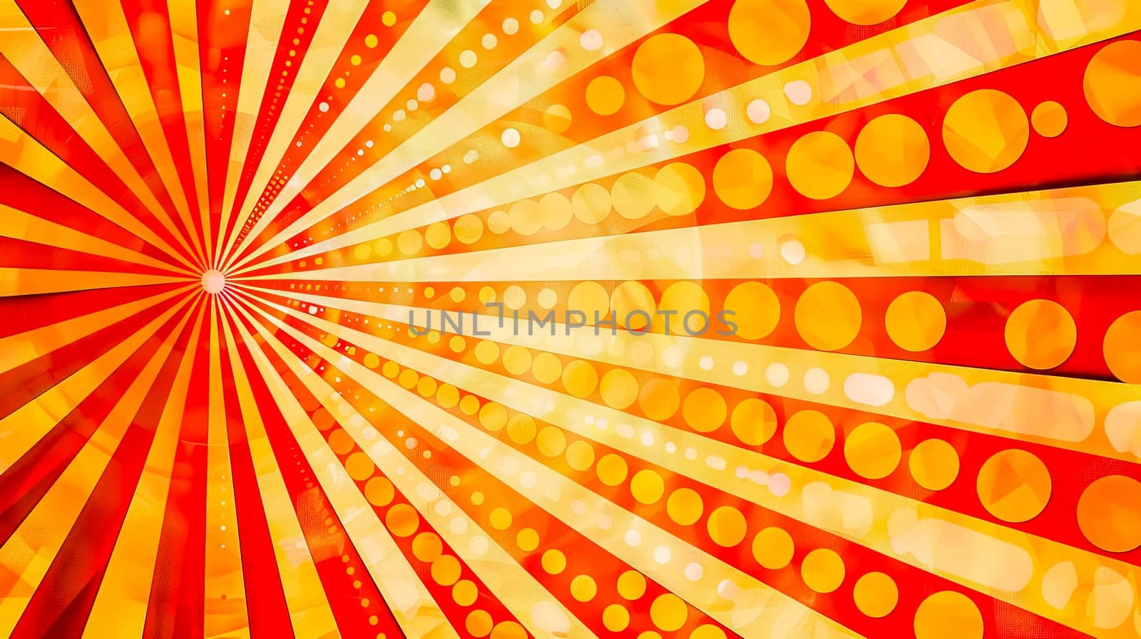 Vibrant sunburst pattern with retro circles by Edophoto